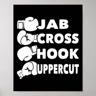 Poster Corte superior do gancho de cruz do jab - Boxer do