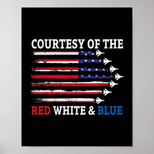Poster Cortesia do Vermelho Branco e Azul