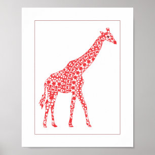 Poster Cortesia Laranja-Bonita Girafa Nursery