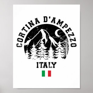 Poster Cortina D'ampezzo Itália Alpes Ski Resort Alpi