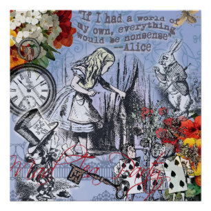 Póster Cortina de nonsense da Alice no país das maravilha