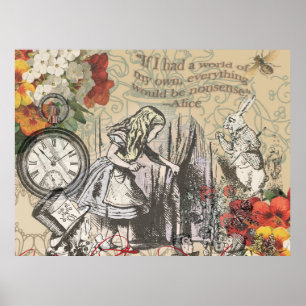 Poster Cortina do Sem Sentido da Alice no País das Maravi