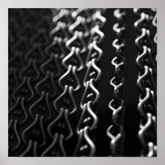 Poster Cortina metálica preto-e-branco