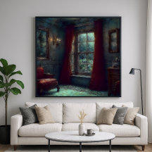 Cortinas Vermelhas - Arte Interior Impressionista