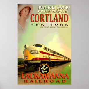 Poster CORTLAND Nova York Lackawanna Railroad PHOEBE SNOW