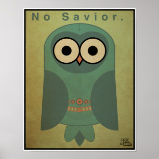 Poster Coruja Anti-Religião de 11x14" (Esquema de Cores L