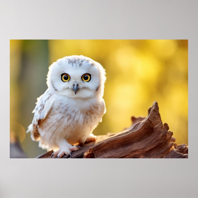 Poster Coruja Aves Selvagens Tranquilo Animais Pacíficos (Frente)