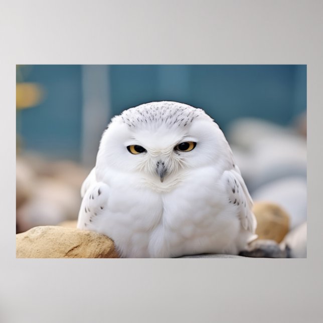 Poster Coruja Aves Selvagens Tranquilo Animais Pacíficos (Frente)