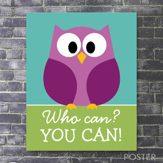 Poster Coruja Bonita Desenho - Quem Você Pode
