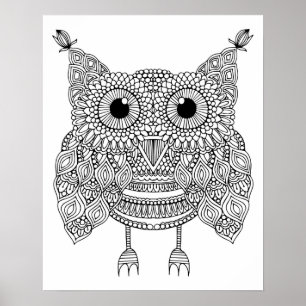 Póster Coruja bonito 2 do Doodle