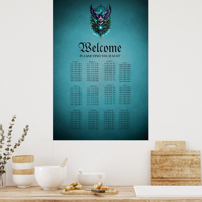 Poster Coruja com elementos mágicos. (Cozinha)