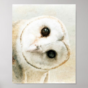 Poster Coruja de Aquarela Cuta