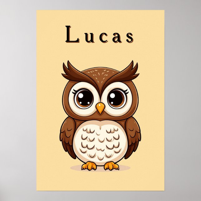 Poster Coruja de Desenho Adorável 🦉✨ Decoração Aconchega (Frente)