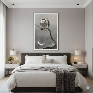 Poster Coruja de Olho Longo na Ramificação - Serenidade d