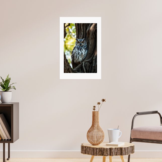 Poster Coruja descansando na árvore (Sala de Estar 3)