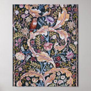 Poster Coruja e Flores, William Morris