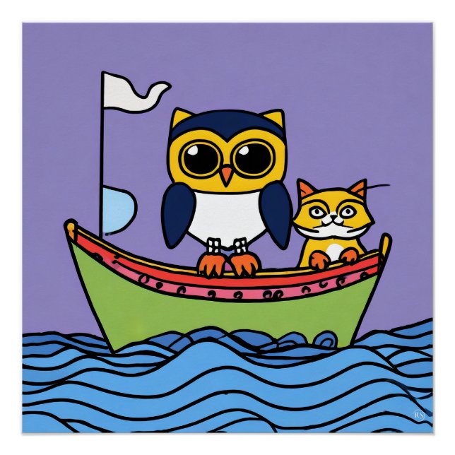 Póster Coruja E Poster brilhante Pussycat (Frente)