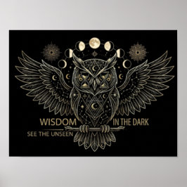 Poster Coruja Geométrica Noturna