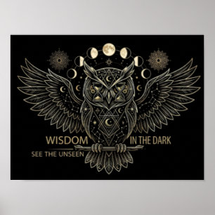 Poster Coruja Geométrica Noturna