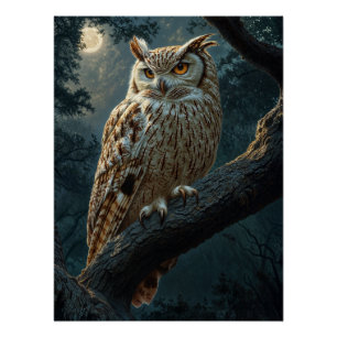 Póster Coruja Perching