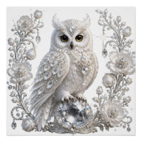 Coruja Pérola Cristal Branco