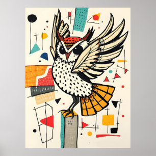 Poster Coruja Whimsical