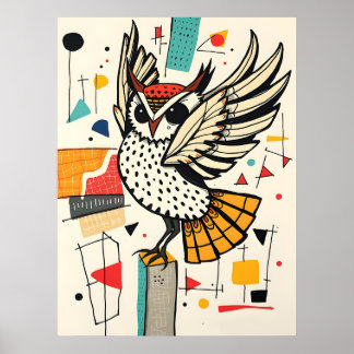 Poster Coruja Whimsical