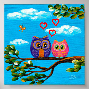 Poster Corujas Caprichosas em Arte de Amor Creationarts