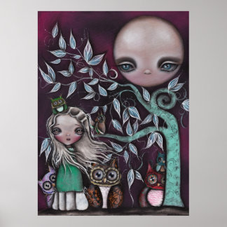 Póster Corujas de Criaturas Noturnas