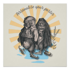 Póster Corujas de Patinação | Estilo Retroativo | Design