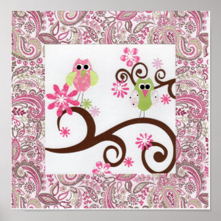 Póster Corujas Paisley