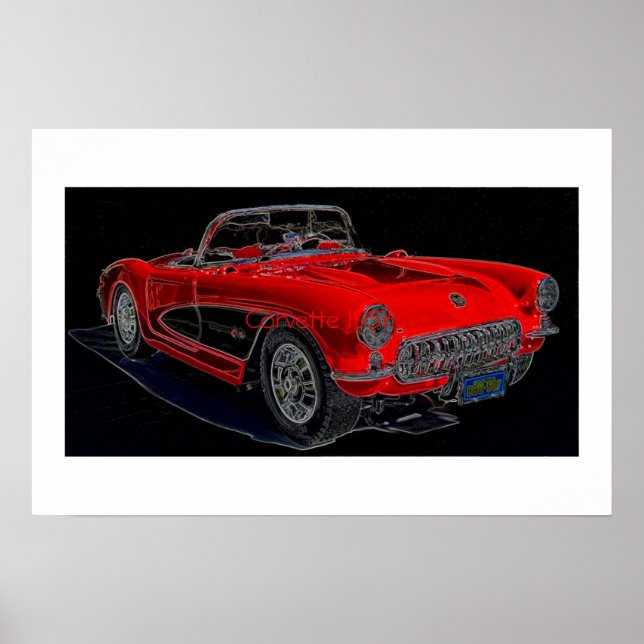 Póster Corvette 1957 (Frente)