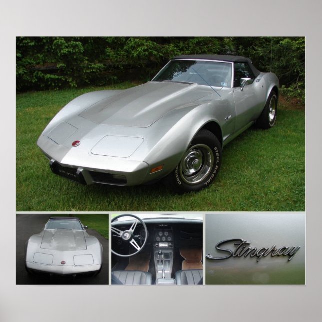 Póster corvette 1975 conversível (Frente)