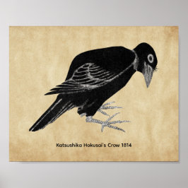 Poster Corvo de Katsushika Hokusai 1814