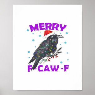 Poster Corvo Divertido Natal Clássico Estilo Vintage