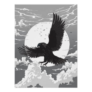 Póster Corvo E A Lua
