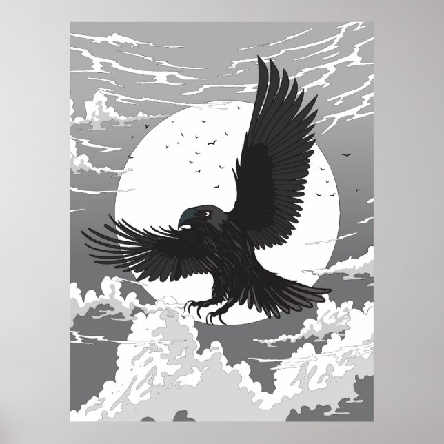 Poster Corvo E A Lua (Frente)