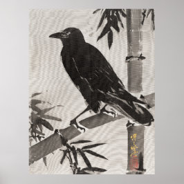 Poster Corvo em um galho de bambu (1887) ilustração de pá