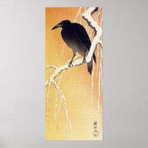 Poster Corvo em um ramo pelo vintage de Ohara Koson