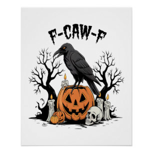 Póster Corvo Engraçado, F-Caw-F, Corvo Caveira, Corvo Gót