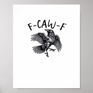 Poster Corvo Engraçado Gráfico Vintage F Caw F