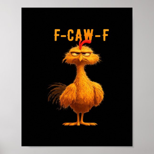 Poster Corvo F-Caw-F Gótico Humor Engraçado (Frente)
