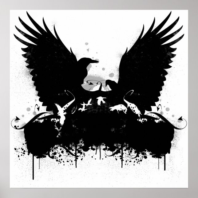 Poster Corvos com Tinta (Frente)