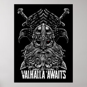 Poster Corvos de Odin Mitologia Viking Valhalla espera
