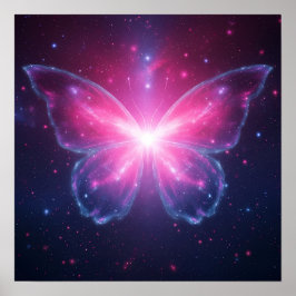 Poster Cosmic Butterfly of Light in a Galactic Dream