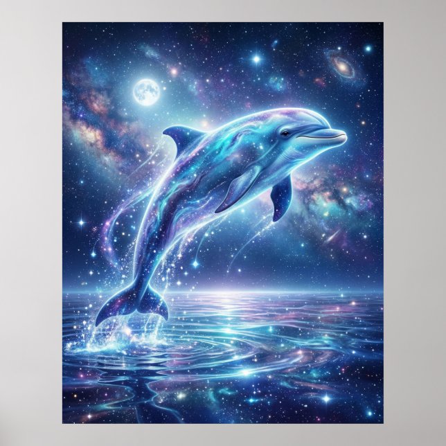 Poster Cosmic Dolphin Star Tide (Frente)
