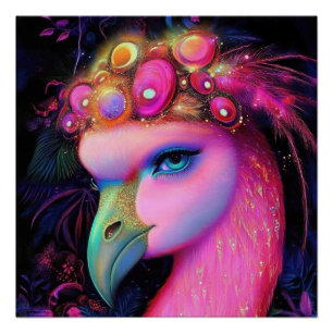 Póster Cosmic Flamingo Queen