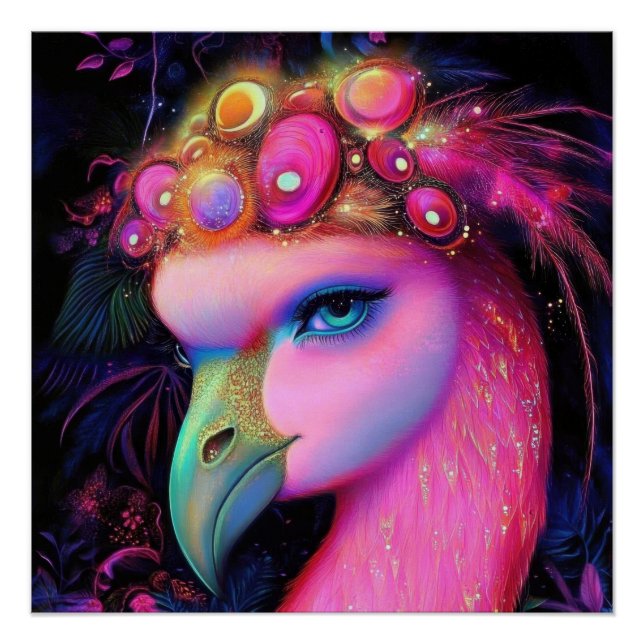Póster Cosmic Flamingo Queen (Frente)