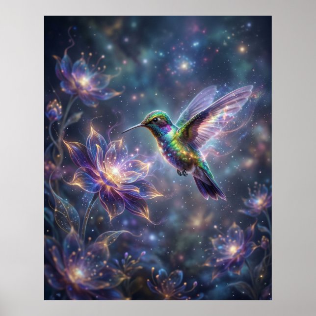Poster Cosmic Hummingbird Star Bloom (Frente)