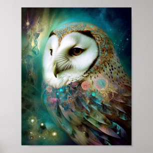 Poster Cosmic Owl Fantasy Art